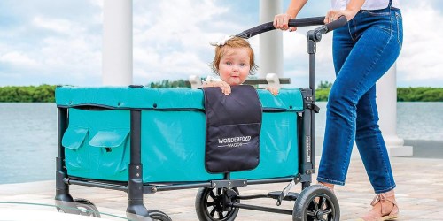 WonderFold Double Stroller Wagon from $280.97 Shipped on QVC.com | Has Seatbelts, Canopy & All Terrain Wheels