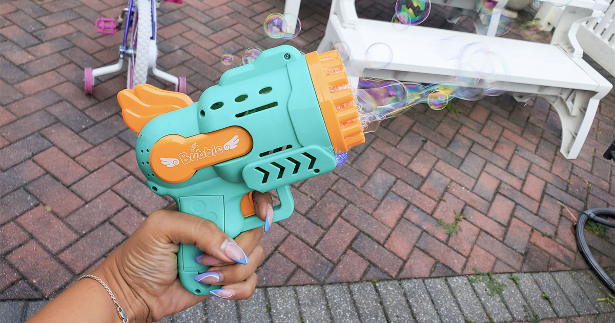Bubble Gun Just $4.31 Shipped on Temu.com (Has LED Lights & Can Be Used as a Fan!)