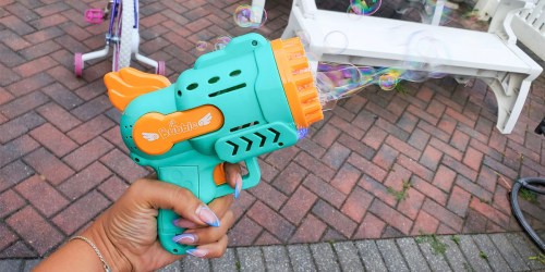 Bubble Gun as Low as $2.74 Shipped on Temu.com (Has LED Lights & Can Be Used as a Fan!)