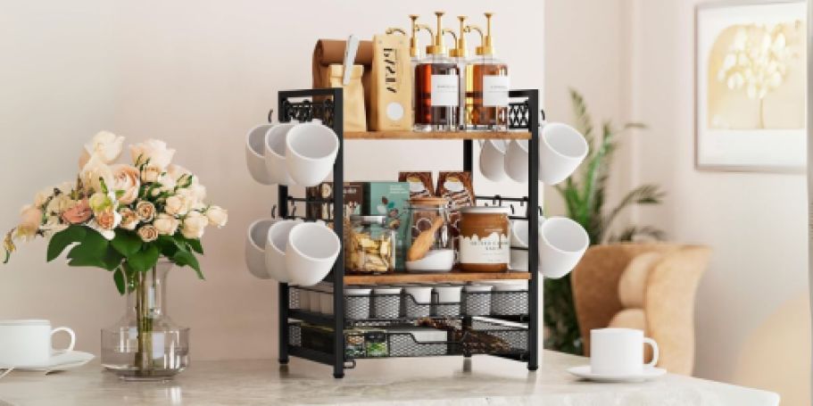Coffee Bar Organizer Station Just $26.99 Shipped on Amazon (Reg. $50)
