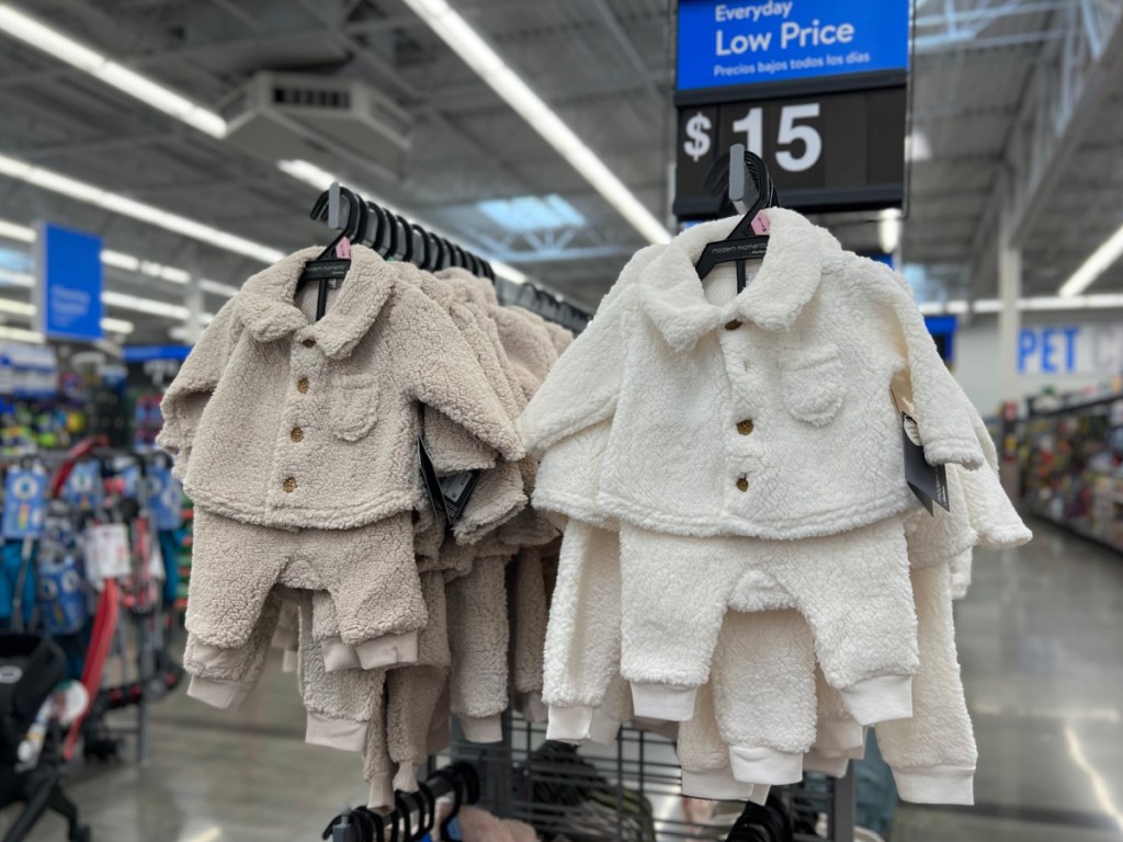 display of Walmart pant and jacket two piece set