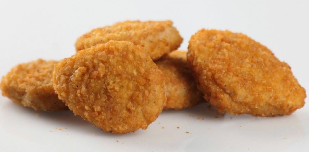 display of a couple of Tyson chicken nuggets