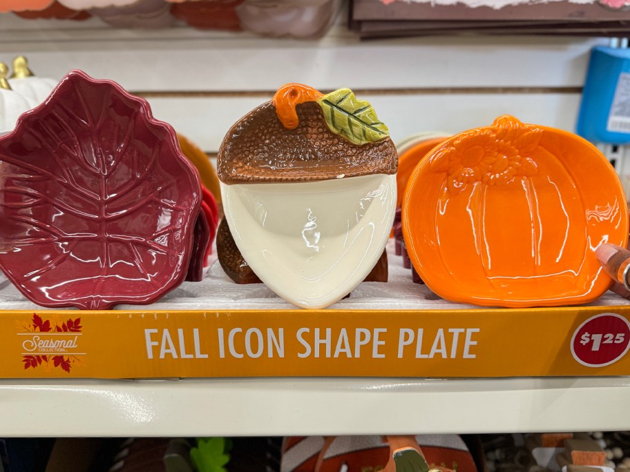 leaf, and pumpkin fall shaped plates