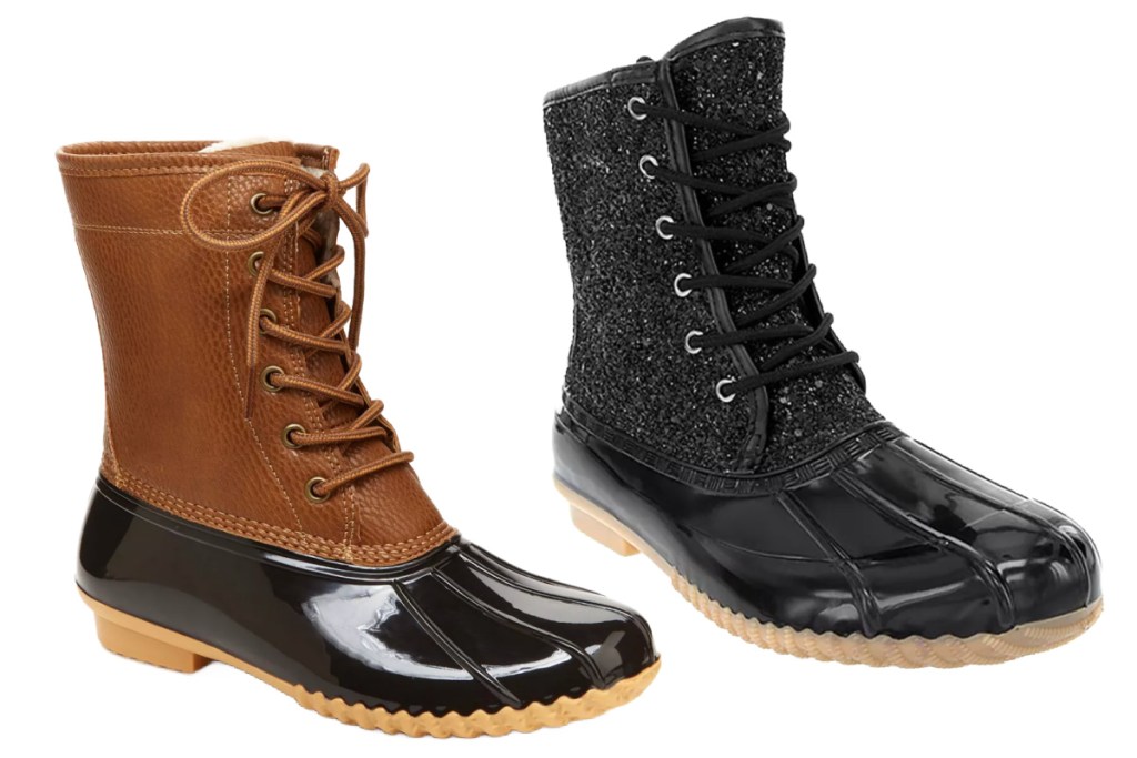 two pairs of duck boots from macys
