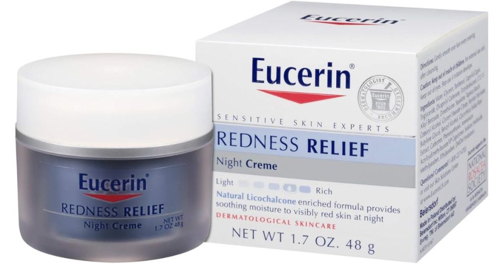 Eucerin Redness Relief Night Cream Jar and Box