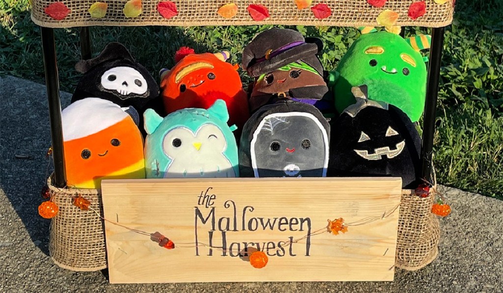 five below halloween squishmallows in a basket