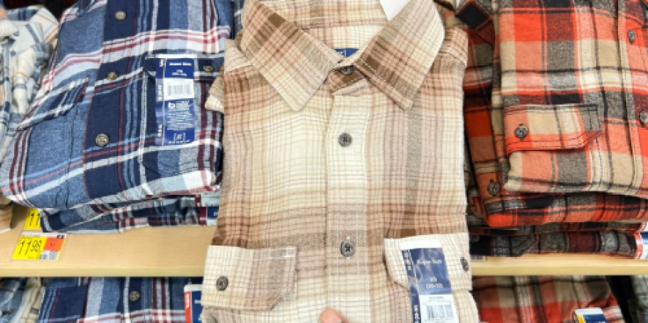 Men’s Flannel Shirts Only $4.98 on Walmart.com (Reg. $13) | Big & Tall Sizes Included!
