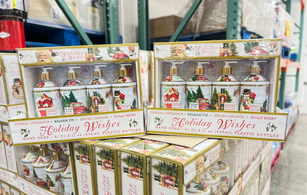 two boxes of holiday wishes hand soap 