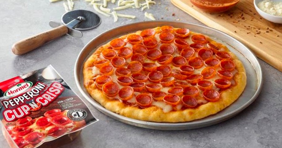 pizza with pepperoni on top