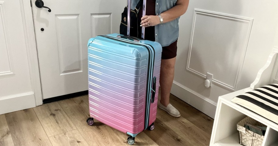 ifly luggage 28" checked bag in cotton candy