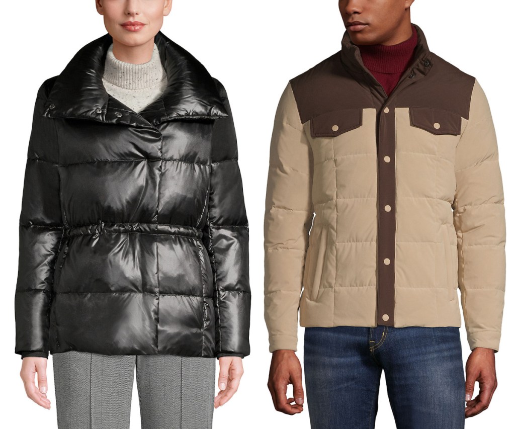 mens and womens quilted puffer jackets