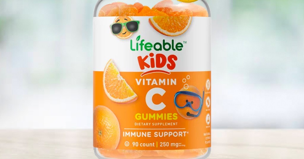 lifeable vitamin c bottle on countertop