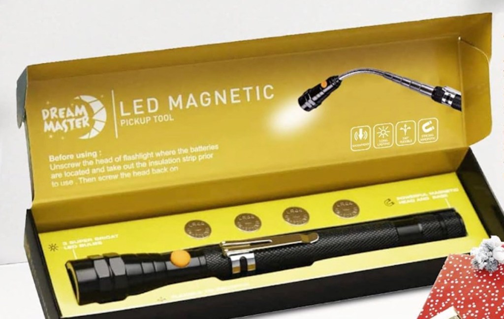 stock photo of light up magnetic tool in box