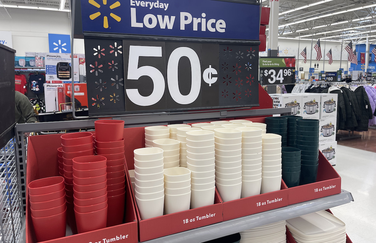 Festive Christmas Plastic Dishes Just 50 At Walmart Dishwasher   Mainstays 50 Cent Dishes 