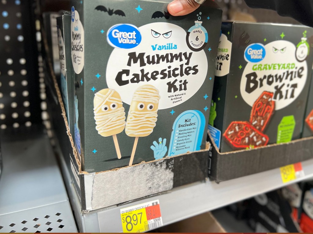 mummy cake kit on shelf