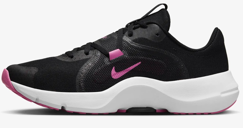 nike womens black and pink shoes