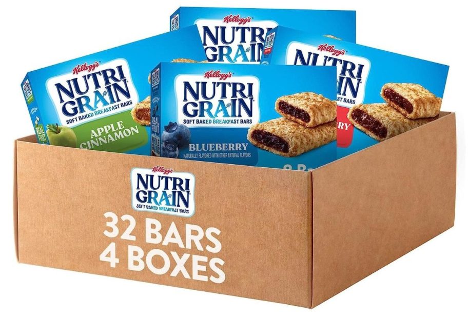 Nutri-Grain Soft Baked Breakfast Bars, Kids Snacks, Whole Grain, Variety Pack (4 Boxes, 32 Bars) stock image