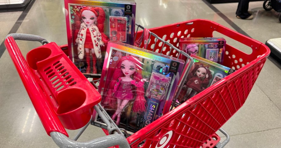rainbow high dolls in target shopping cart
