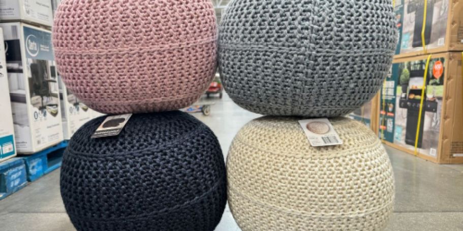 Knitted Poufs Only $39.98 at Sam’s Club | Stylish & Adds Extra Seating!