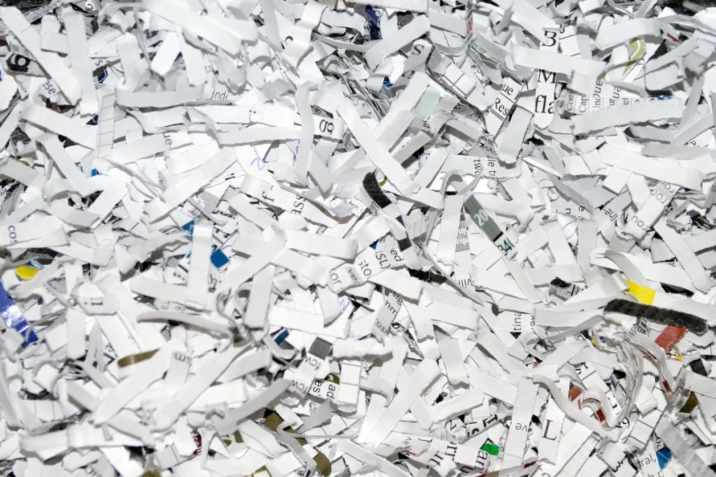 paper shreds from a free shred event