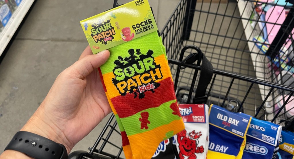 sour patch kid novelty socks in store