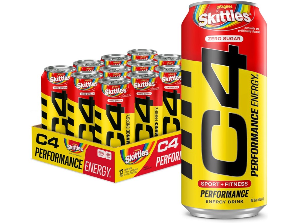 stock image of C4 Energy Drinks 12-Count Skittles