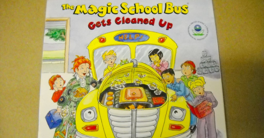 the magic school bus gets cleaned up book on table