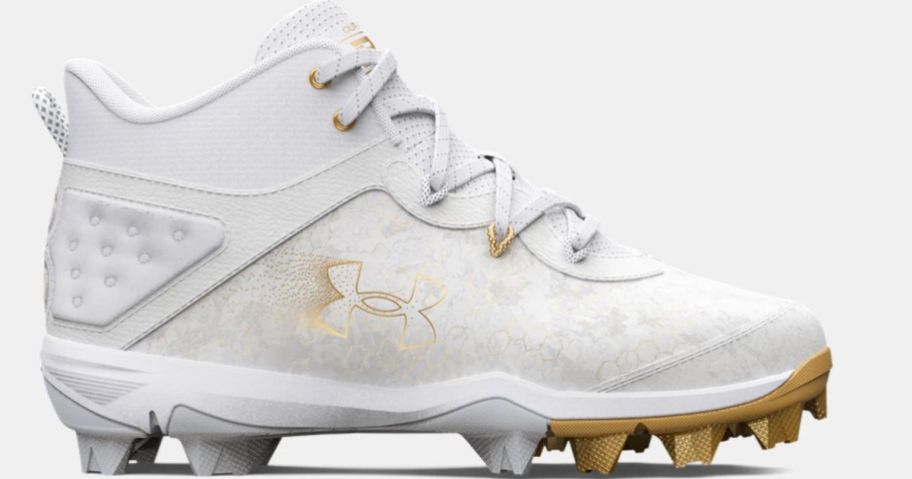under armour white and gold cleats