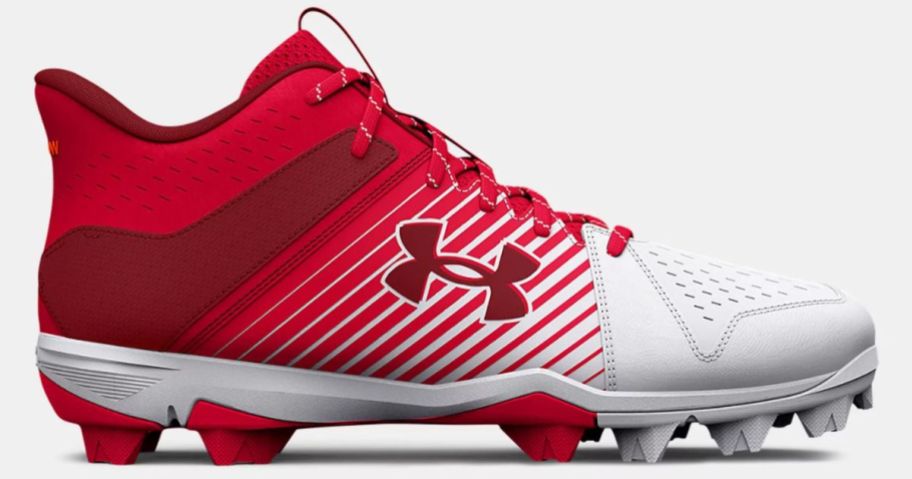 under armour red and white cleats