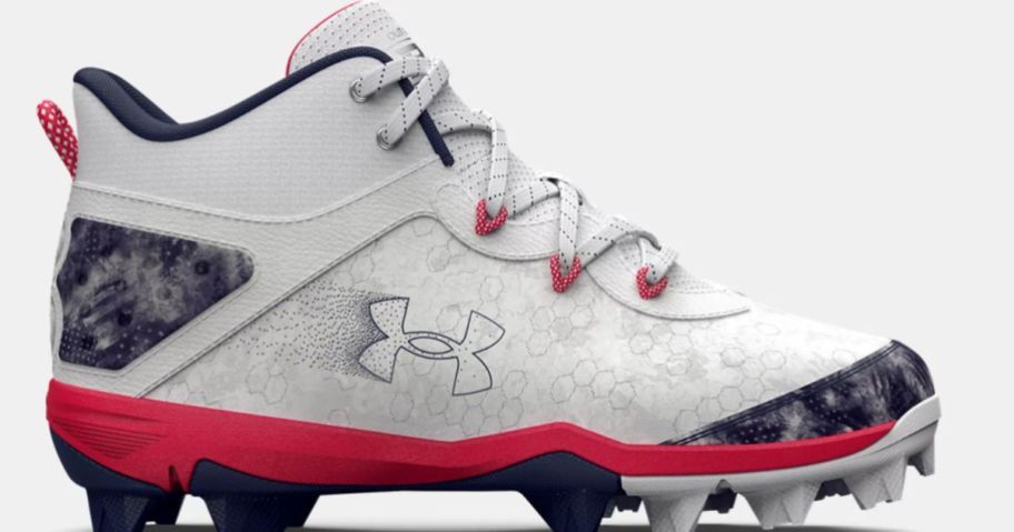 under armour red and white and blue cleats
