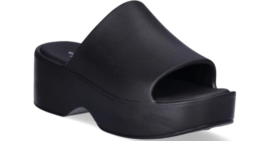 women's chunky platform heel slide