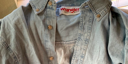 Wrangler Men’s Long Sleeve Shirt Just $11 on Walmart.com + Save BIG on Pants & Shorts!
