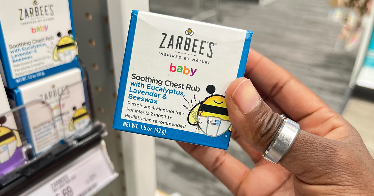 hand holding zarbees baby chest rub