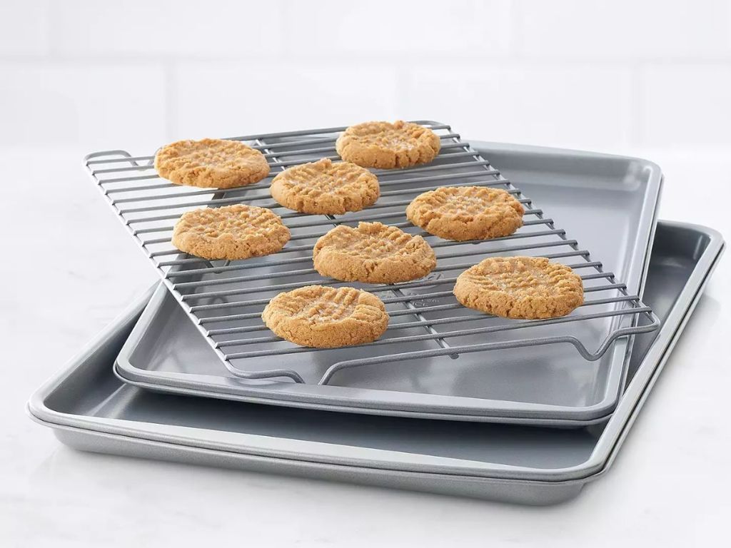 Food Network™ 3-pc. Nonstick Cookie Sheet Set with Cooling Rack 