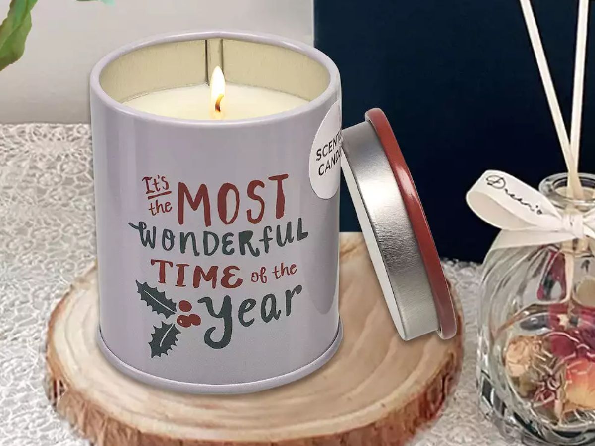 Sonoma Goods for Life Mini Tin Candles with Holiday Sayings