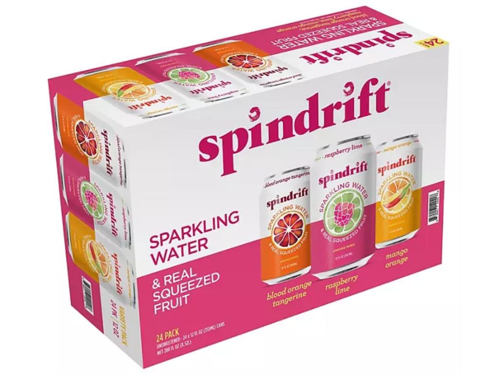 carton of 24 Spindrift Sparkling Water Seasonal Variety Pack 
