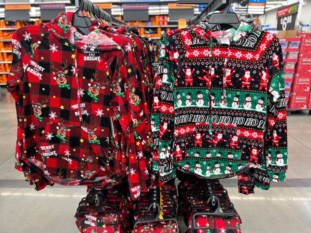 Walmart No Boundaries Juniors Women's Christmas Velour Hoodies