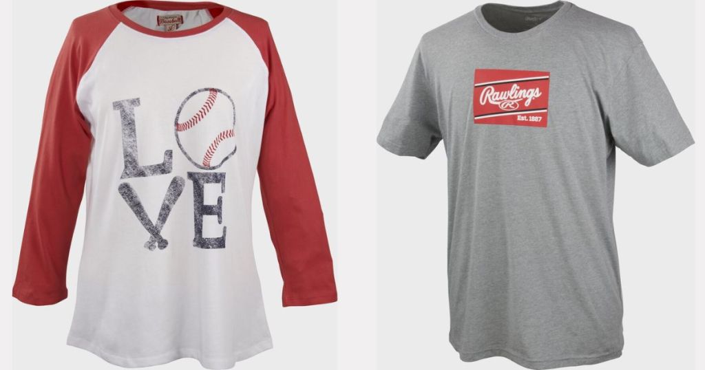 Rawling's Women's Love Baseball Raglan Sleeve T-Shirt and Adult Logo Tshirt