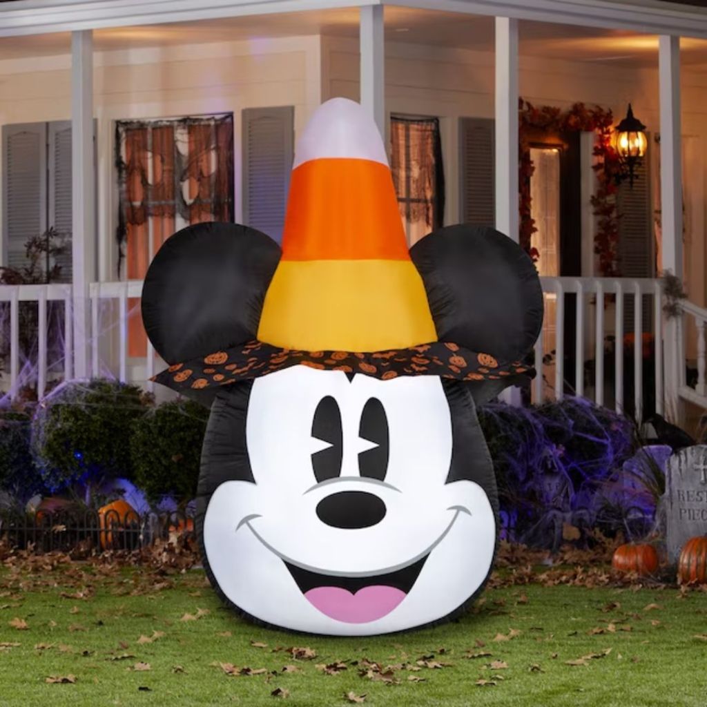Disney 6-ft Lighted Mickey Mouse with Candy Corn Hat Inflatable 