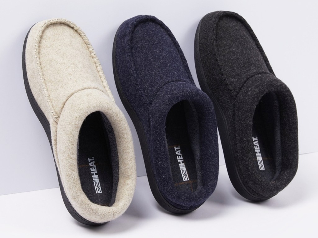 three pairs of mens slippers