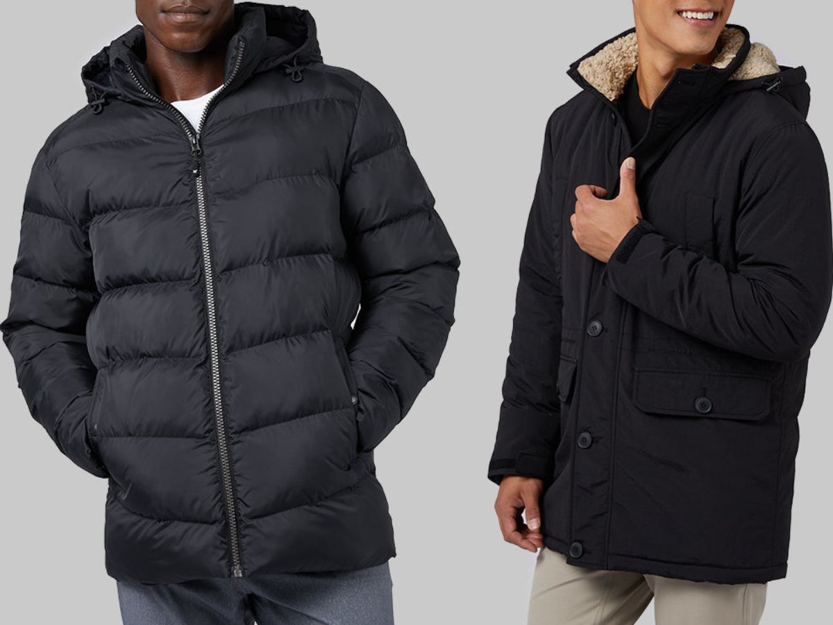 Stock images of two men wearing 32 degrees jackets