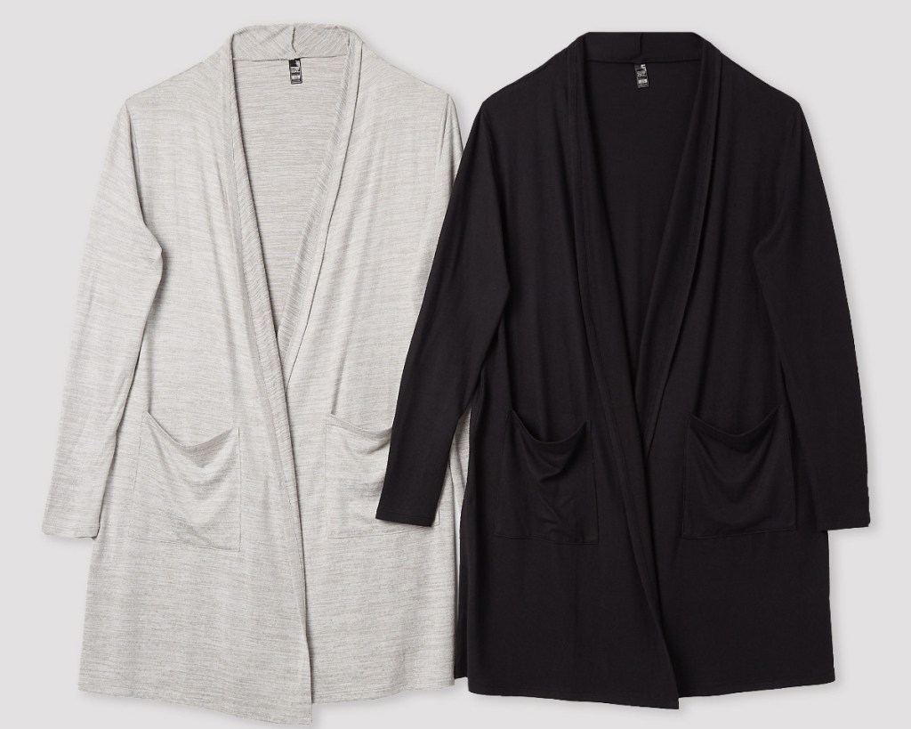 black and grey womens wrap cardigans