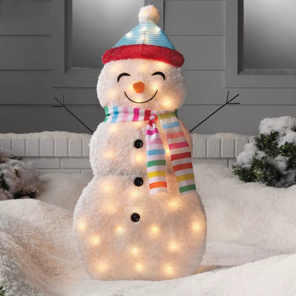 Wondershop 36" Incandescent Fabric Snowman Christmas Novelty Sculpture Light White 