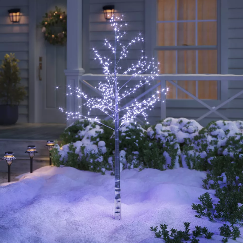 Wondershop 72" LED Silver Twig Tree Christmas Novelty Sculpture Light Pure White 