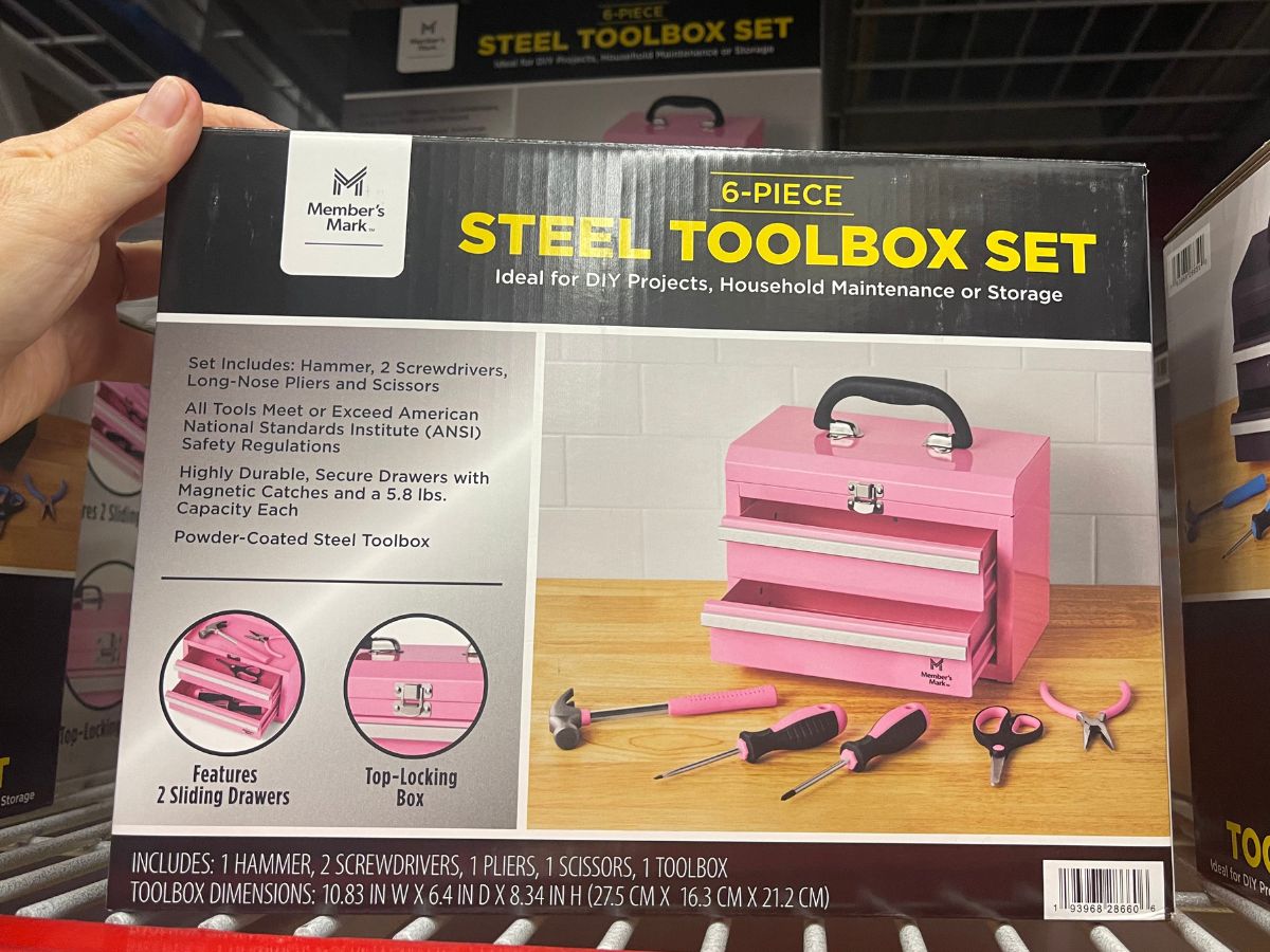 members mark pink 6 piece toolbox set