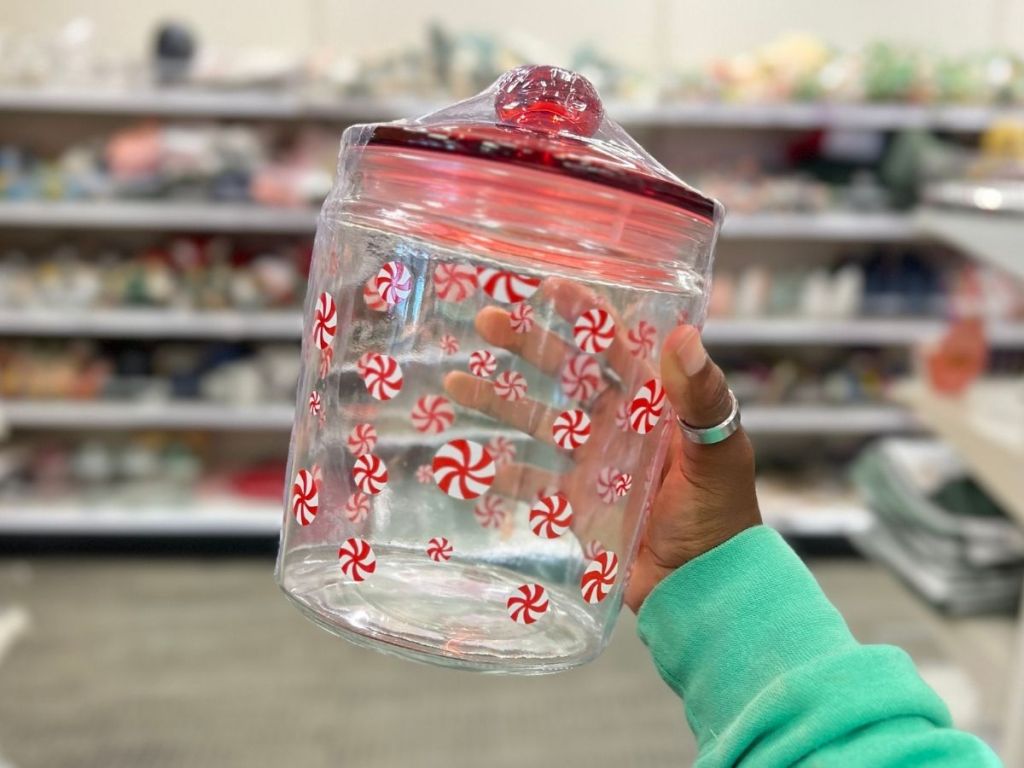 Peppermint Glass Cookie Jar  at Target