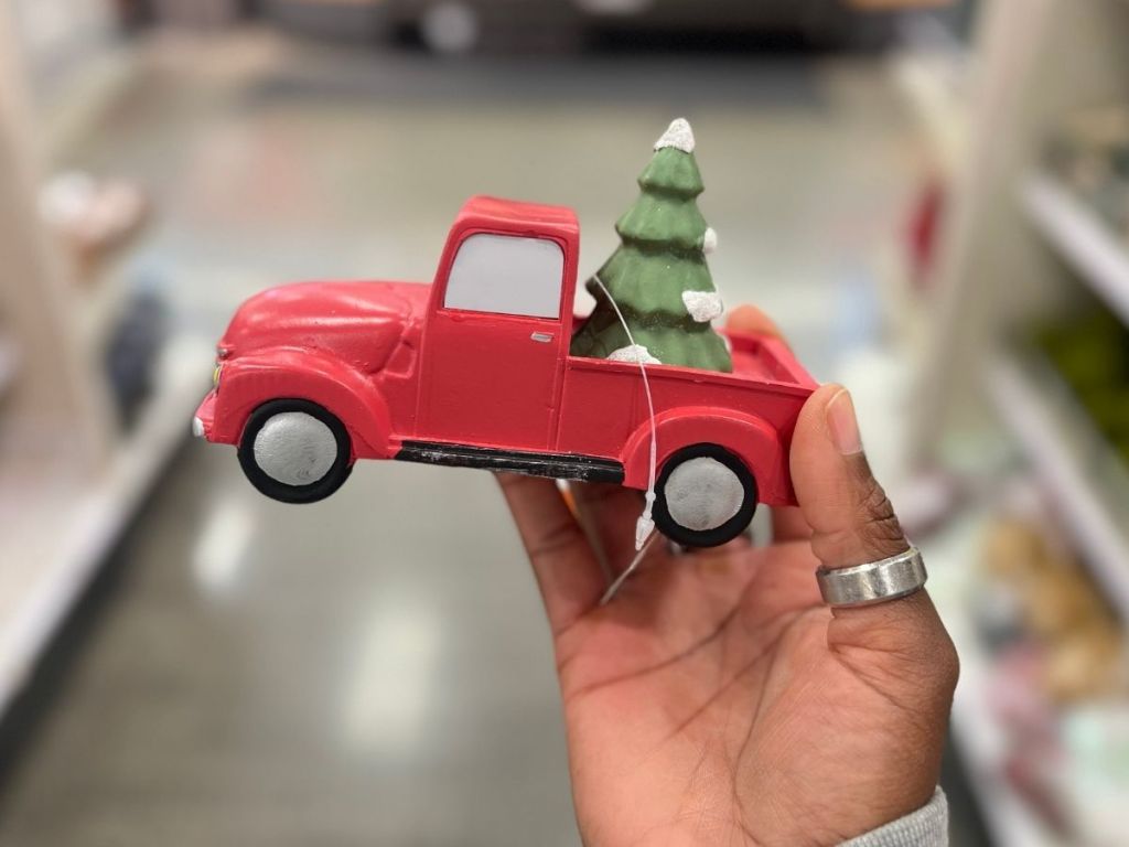 Light Up Red Truck with Tree in Back at Target