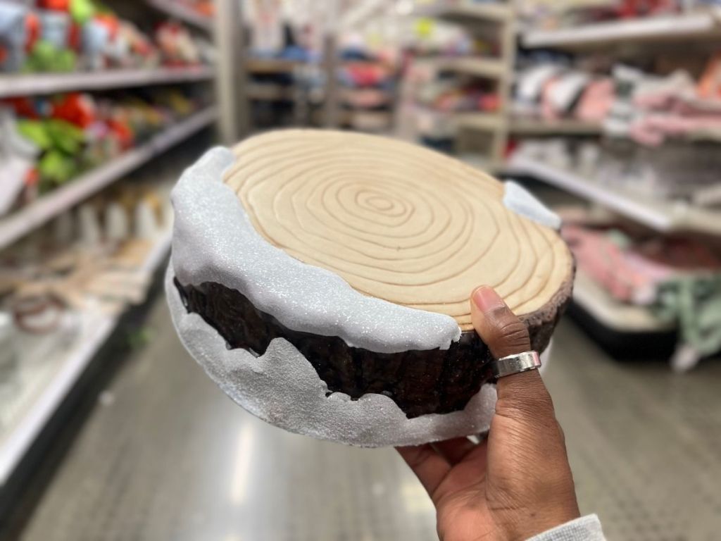 Snow Covered Wood Piece Riser at Target