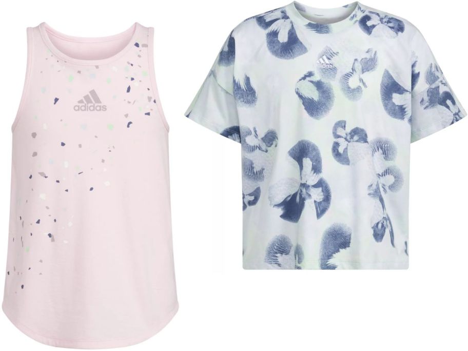 Stock image of two adidas kids tops