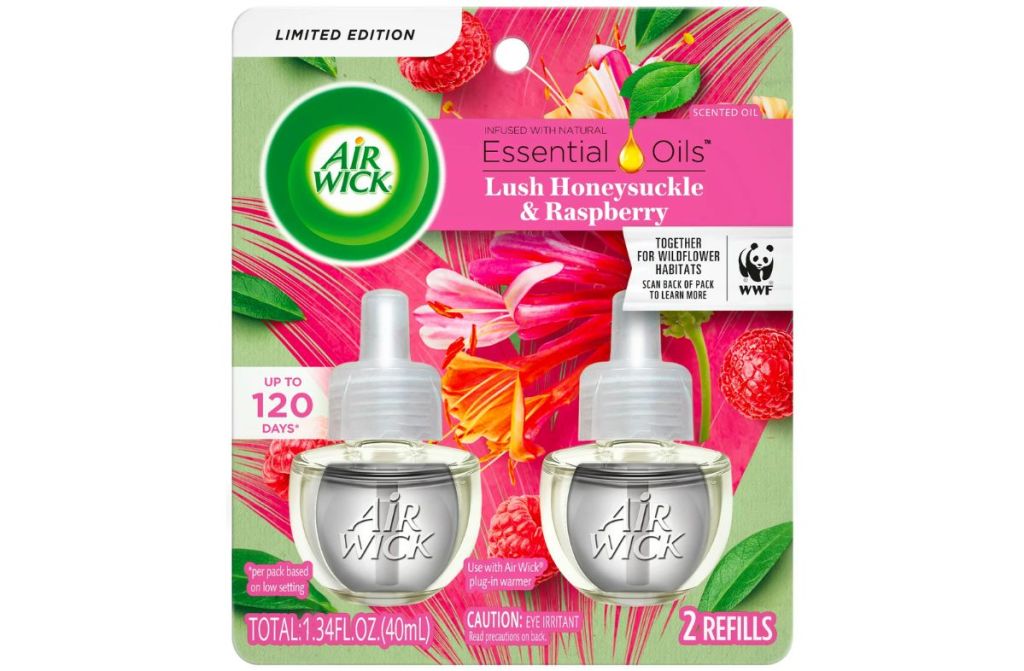 Air Wick Plug in Scented Oil Refill, Honeysuckle & Raspberry 2-Count stock image